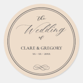 ミニマエレガントリストのアーモンドグレイ結婚ズ ラウンドシール
