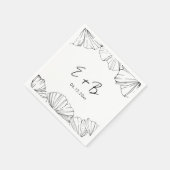 ミニマエレガントリストのイチョウ結婚ゴ・ビロバ スタンダードカクテルナプキン (角)