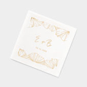 ミニマエレガントリストのイチョウ結婚・ビロバ金ゴールド 箔ナプキン (左)