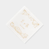 ミニマエレガントリストのイチョウ結婚・ビロバ金ゴールド 箔ナプキン (右)