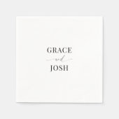 ミニマエレガントリストのカップル名結婚の数 スタンダードカクテルナプキン (正面)