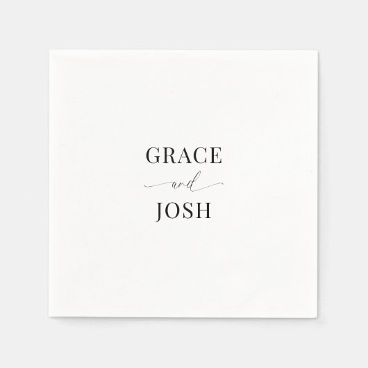 ミニマエレガントリストのカップル名結婚の数 スタンダードカクテルナプキン (正面)