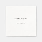 ミニマエレガントリストのカップル名結婚の数 スタンダードカクテルナプキン (正面)