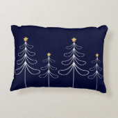 ミニマエレガントリストのクリスマスツリーデザインブルー アクセントクッション (裏面)