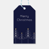 ミニマエレガントリストのクリスマスツリーデザインブルー ギフトタグ (正面)