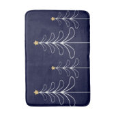 ミニマエレガントリストのクリスマスツリーデザインブルー バスマット (正面縦)