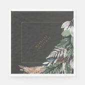 ミニマエレガントリストのクリスマスパーティー紙ナプキン スタンダードランチョンナプキン (正面)