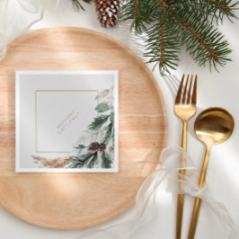 ミニマエレガントリストのクリスマスパーティー紙ナプキン スタンダードランチョンナプキン