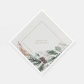 ミニマエレガントリストのクリスマスパーティー紙ナプキン スタンダードランチョンナプキン (角)