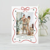 ミニマエレガントリストのクリスマスリボン5写真 シーズンカード (スタンド正面)