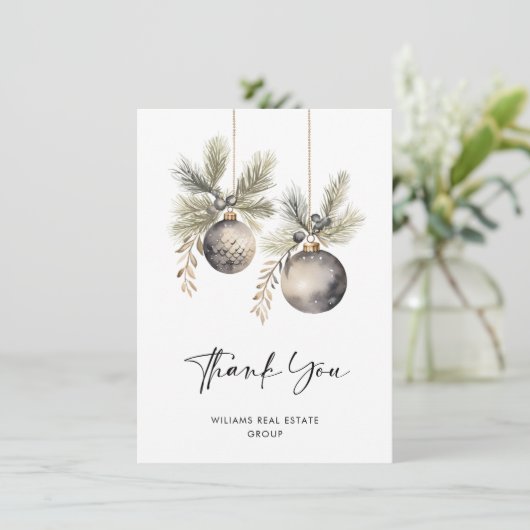 ミニマエレガントリストのクリスマス企業の会社 サンキューカード (スタンド正面)