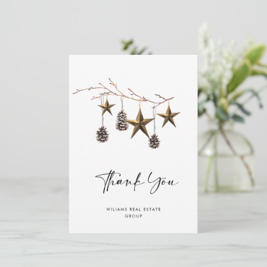 ミニマエレガントリストのクリスマス企業の会社 サンキューカード (スタンド正面)