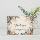 ミニマエレガントリストのクリスマス企業の会社 サンキューカード (スタンド正面)