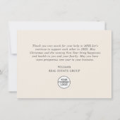 ミニマエレガントリストのクリスマス企業の会社 サンキューカード (裏面)