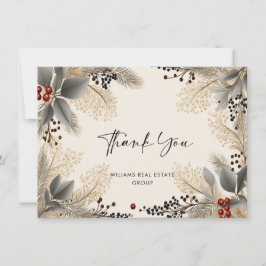 ミニマエレガントリストのクリスマス企業の会社 サンキューカード