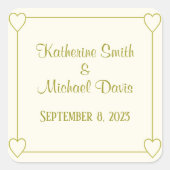 ミニマエレガントリストのクリーミーなホワイトゴールデン結婚ズ スクエアシール (正面)