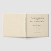 ミニマエレガントリストのクリームリネン結婚効果 ゲストブック (全面)