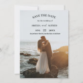 ミニマエレガントリストのクリーン結婚クラシック 招待状 (正面)