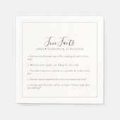 ミニマエレガントリストのグレーとホワイトのおもしろいファクト結婚ズ スタンダードカクテルナプキン (正面)