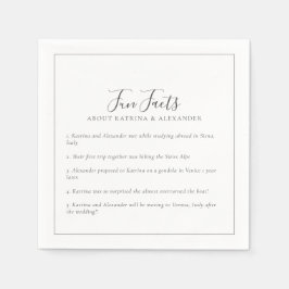 ミニマエレガントリストのグレーとホワイトのおもしろいファクト結婚ズ スタンダードカクテルナプキン