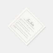 ミニマエレガントリストのグレーとホワイトのおもしろいファクト結婚ズ スタンダードカクテルナプキン (角)