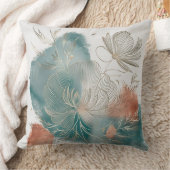 ミニマエレガントリストのコスモラインアートと金ゴールドアクセント クッション (ブランケット)