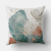 ミニマエレガントリストのコスモラインアートと金ゴールドアクセント クッション (裏面)