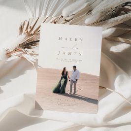 ミニマエレガントリストのシックなスクリプ結婚ト写真の魅力 招待状