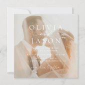 ミニマエレガントリストのスクア結婚ーフォト 招待状 (正面)