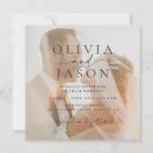 ミニマエレガントリストのスクア結婚ーフォト 招待状 (正面)