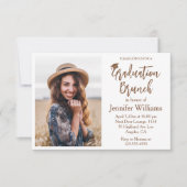 ミニマエレガントリストのスクリプト卒業ブランチ写真 招待状 (正面)