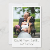 ミニマエレガントリストのセージ緑の結婚写真 招待状 (裏面)