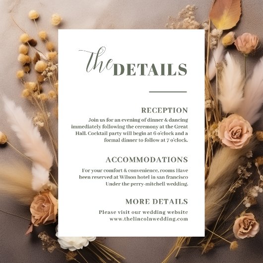 ミニマエレガントリストのセージ緑詳細 エンクロージャーカード