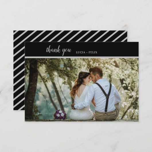 ミニマエレガントリストのタイポグラフィ写真 サンキューカード (正面/裏面)