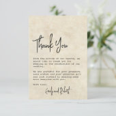 ミニマエレガントリストのタイポグラフィ結婚写真 サンキューカード (スタンド正面)