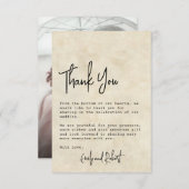 ミニマエレガントリストのタイポグラフィ結婚写真 サンキューカード (正面/裏面)