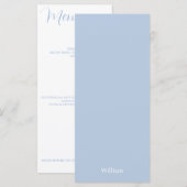 ミニマエレガントリストのダスティブルー結婚のメニュー メニュー (正面/裏面)