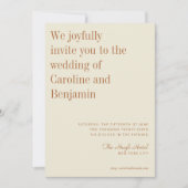 ミニマエレガントリストのダスティモダンラスト結婚クリーム 招待状 (正面)