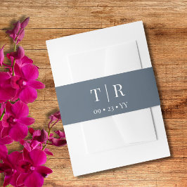 ミニマエレガントリストのダスティ結婚ブルー 招待状ベリーバンド