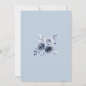 ミニマエレガントリストのダスティ・ブルーの花嫁メイド 招待状 (裏面)