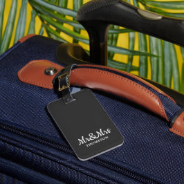 ミニマエレガントリストのダークグレーホワイト氏&ミセス ラゲッジタグ