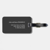 ミニマエレガントリストのダークグレーホワイト氏&ミセス ラゲッジタグ (裏面横)