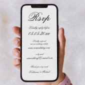 ミニマエレガントリストのデジタルウェディング招待とRSVP 招待状