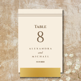 ミニマエレガントリストのトープ結婚クリーム テーブルナンバー