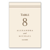 ミニマエレガントリストのトープ結婚クリーム テーブルナンバー (裏面)