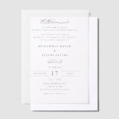 ミニマエレガントリストのニッカ語イスラム結婚教徒 ベラム紙招待状 (オフセット)