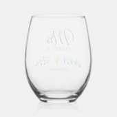 ミニマエレガントリストのハート結婚したミセス・ブライド結婚ズ ステムなしワイングラス (裏面)