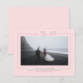 ミニマエレガントリストのピンクが日付の写真を救う セーブザデート (正面/裏面)