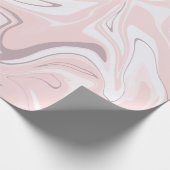ミニマエレガントリストのピンクと白の大理石の外観 ラッピングペーパー (角)