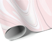 ミニマエレガントリストのピンクと白の大理石の外観 ラッピングペーパー (ロールコーナー)